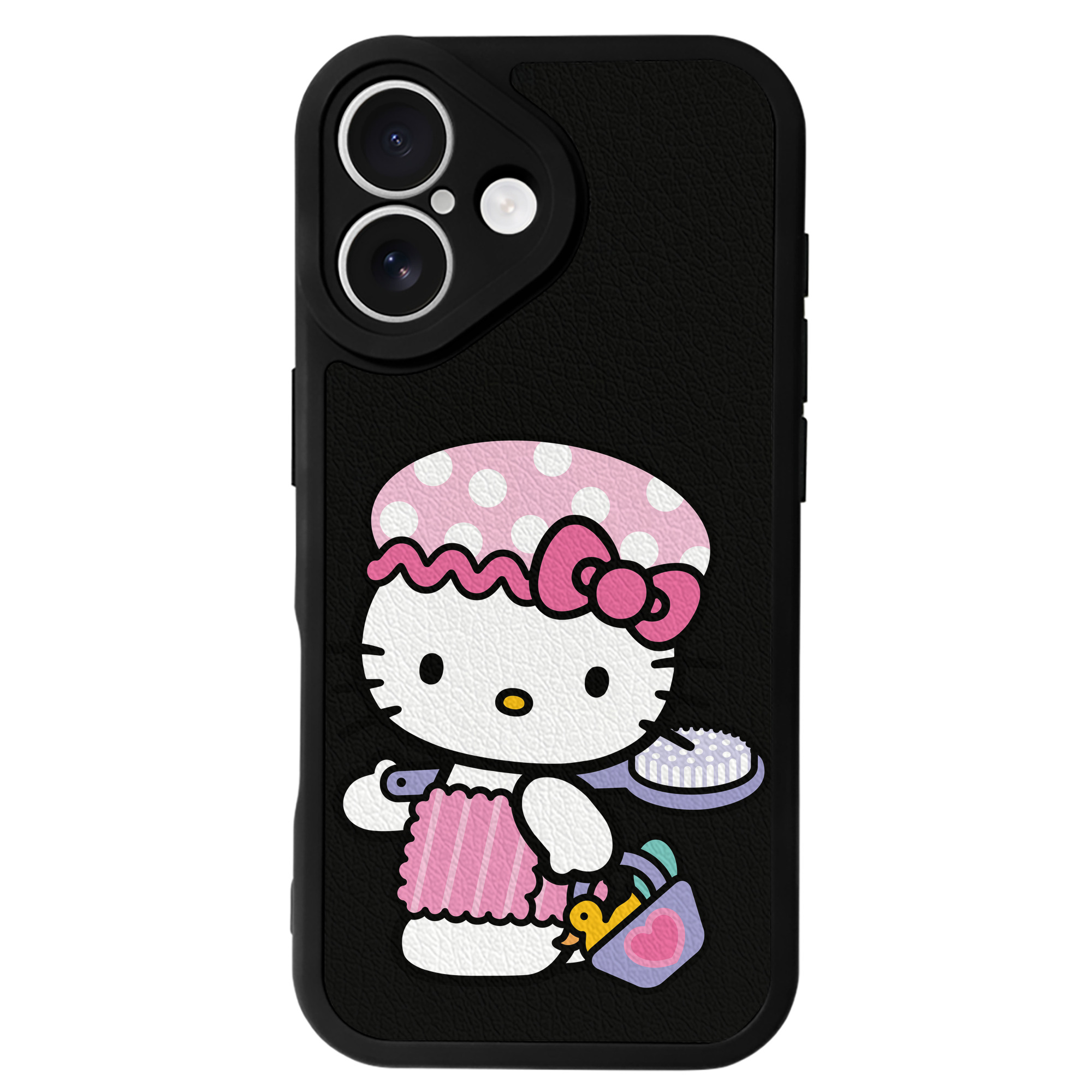 （画像用） Hello Kitty ハローキティ 【iPhone 16シリーズ対応】シリコンスマホケース（レザー調） 材質：シリコン